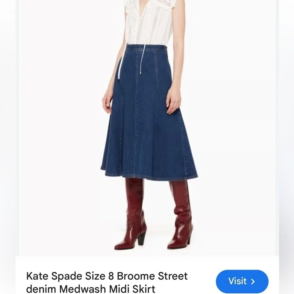 Kate‎ Spade Broome Street Blue Midi Skirt